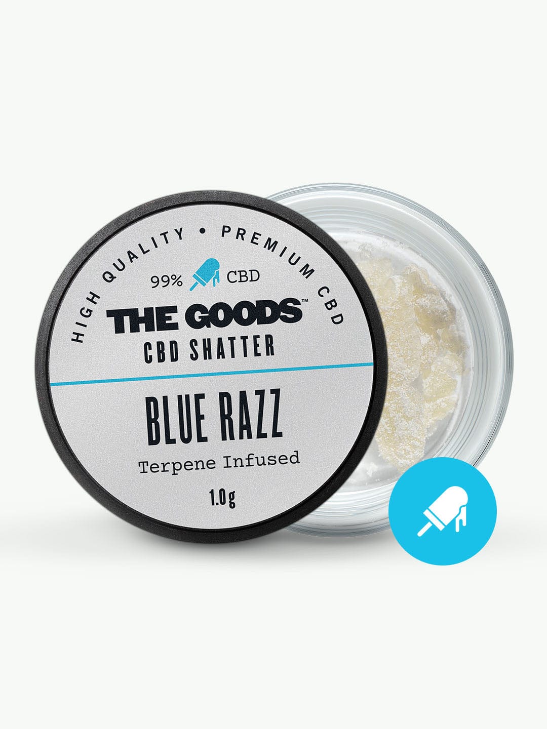 BLUE RAZZ CBD ISOLATO SHATTER